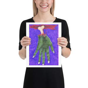 Zombie Hand with Bone Halloween Art Print Poster