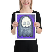 Load image into Gallery viewer, Skull Ghost on purple Spooky Art Print Poster
