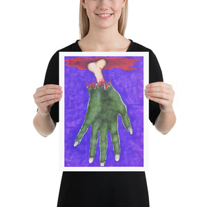 Zombie Hand with Bone Halloween Art Print Poster