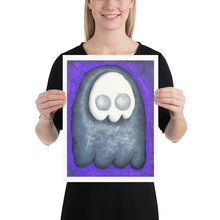 Load image into Gallery viewer, Skull Ghost on purple Spooky Art Print Poster
