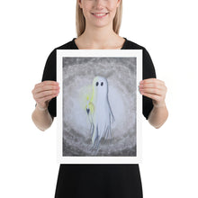 Load image into Gallery viewer, Cute Ghost with candle art Print Poster
