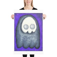 Load image into Gallery viewer, Skull ghost with purple background art print
