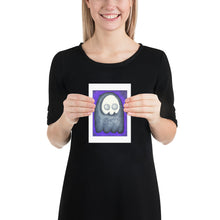 Load image into Gallery viewer, Skull Ghost on purple Spooky Art Print Poster
