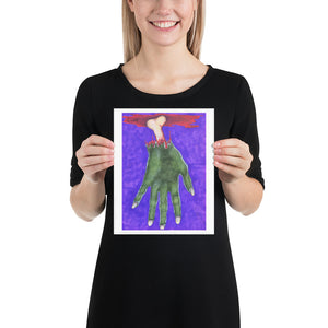 Zombie Hand with Bone Halloween Art Print Poster