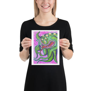 Many Eyed Monster Creepy Art Print Poster