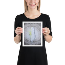 Load image into Gallery viewer, Cute Ghost with candle art Print Poster
