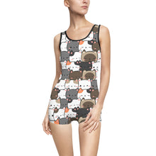 Load image into Gallery viewer, Cute Cats Closeup Women&#39;s Vintage Swimsuit (AOP)
