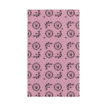 Load image into Gallery viewer, Victorian Skulls and Spiders Pattern Pink and Black Hand Towel
