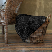 Load image into Gallery viewer, Spider Web Pattern with Black Background Halloween Throw Blanket
